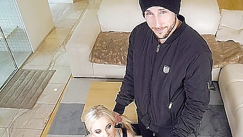 Blonde girlfriend gets her tight pussy fucked