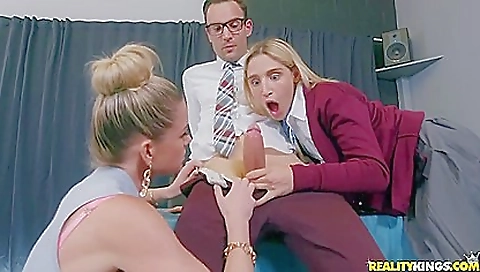 Busty blonde girl getting fucked by her boyfriend