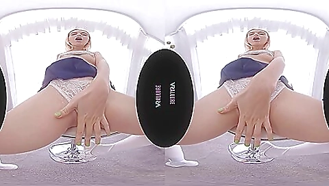 Horny blonde girl takes it in the ass