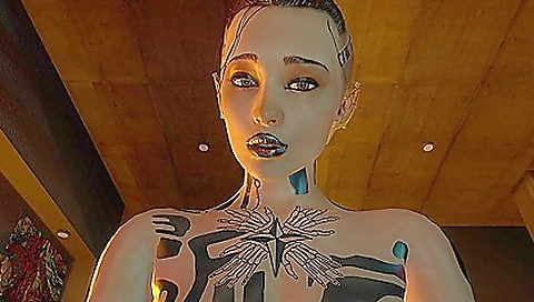 Hot blondie shows off her huge cock